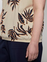 T-Shirt mit Tunnlezug-Detail - Frauen - beige navy orange flower print T-Shirt mit Tunnlezug-Detail - Frauen - beige navy orange flower print - 10 - My True Me