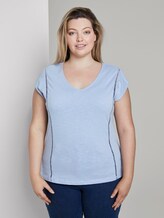 T-Shirt mit Tape-Detail - Frauen - Parisienne Blue T-Shirt mit Tape-Detail - Frauen - Parisienne Blue - 1 - My True Me