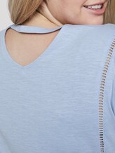 T-Shirt mit Tape-Detail - Frauen - Parisienne Blue T-Shirt mit Tape-Detail - Frauen - Parisienne Blue - 10 - My True Me