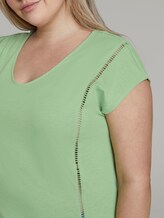 Curvy - T-Shirt mit Tape-Detail - Frauen - light pistachio green Curvy - T-Shirt mit Tape-Detail - Frauen - light pistachio green - 9 - My True Me