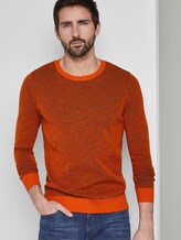 Textured pullover - Men - orange grey structure Textured pullover - Men - orange grey structure - 5 - TOM TAILOR