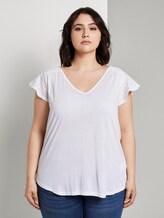 T-Shirt mit Lochstickerei - Frauen - White T-Shirt mit Lochstickerei - Frauen - White - 1 - My True Me