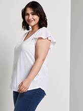T-Shirt mit Lochstickerei - Frauen - White T-Shirt mit Lochstickerei - Frauen - White - 5 - My True Me