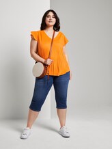 T-Shirt mit Lochstickerei - Frauen - bright mandarin T-Shirt mit Lochstickerei - Frauen - bright mandarin - 3 - My True Me