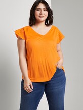T-Shirt mit Lochstickerei - Frauen - bright mandarin T-Shirt mit Lochstickerei - Frauen - bright mandarin - 5 - My True Me