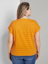 T-Shirt mit Lochstickerei und Knoten-Detail - Frauen - bright mandarin T-Shirt mit Lochstickerei und Knoten-Detail - Frauen - bright mandarin - 2 - My True Me
