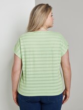 T-Shirt mit Lochstickerei und Knoten-Detail - Frauen - light pistachio green T-Shirt mit Lochstickerei und Knoten-Detail - Frauen - light pistachio green - 2 - My True Me