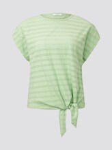 T-Shirt mit Lochstickerei und Knoten-Detail - Frauen - light pistachio green T-Shirt mit Lochstickerei und Knoten-Detail - Frauen - light pistachio green - 7 - My True Me