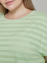 T-Shirt mit Lochstickerei und Knoten-Detail - Frauen - light pistachio green T-Shirt mit Lochstickerei und Knoten-Detail - Frauen - light pistachio green - 9 - My True Me