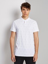 Poloshirt mit Allover-Print - Männer - white green small leaves print Poloshirt mit Allover-Print - Männer - white green small leaves print - 1 - TOM TAILOR Denim
