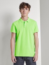 Poloshirt in Melange-Optik mit Stickerei - Männer - neon green white melange Poloshirt in Melange-Optik mit Stickerei - Männer - neon green white melange - 1 - TOM TAILOR Denim