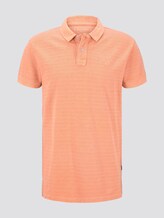 Polo shirt in a melange look with embroidery - Men - neon orange white melange Polo shirt in a melange look with embroidery - Men - neon orange white melange - 7 - TOM TAILOR Denim