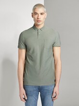 Polo shirt with a striped structure - Men - Dusty Leave Green Polo shirt with a striped structure - Men - Dusty Leave Green - 1 - TOM TAILOR Denim