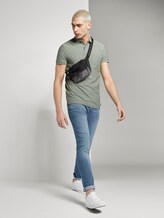 Polo shirt with a striped structure - Men - Dusty Leave Green Polo shirt with a striped structure - Men - Dusty Leave Green - 3 - TOM TAILOR Denim
