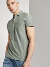 Polo shirt with a striped structure - Men - Dusty Leave Green Polo shirt with a striped structure - Men - Dusty Leave Green - 5 - TOM TAILOR Denim