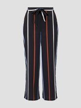 Culotte trousers with a tie belt - Women - black blue rust stripe Culotte trousers with a tie belt - Women - black blue rust stripe - 7 - TOM TAILOR Denim