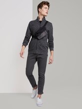Mottled sweatjacket with a stand-up collar - Men - Black Non-Solid Mottled sweatjacket with a stand-up collar - Men - Black Non-Solid - 3 - TOM TAILOR Denim