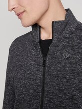 Mottled sweatjacket with a stand-up collar - Men - Black Non-Solid Mottled sweatjacket with a stand-up collar - Men - Black Non-Solid - 9 - TOM TAILOR Denim