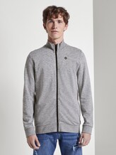 Melierte Sweatjacke mit Stehkragen - Männer - Light Stone Grey Melange Melierte Sweatjacke mit Stehkragen - Männer - Light Stone Grey Melange - 1 - TOM TAILOR Denim