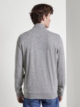 Melierte Sweatjacke mit Stehkragen - Männer - Light Stone Grey Melange Melierte Sweatjacke mit Stehkragen - Männer - Light Stone Grey Melange - 2 - TOM TAILOR Denim