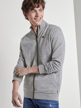 Melierte Sweatjacke mit Stehkragen - Männer - Light Stone Grey Melange Melierte Sweatjacke mit Stehkragen - Männer - Light Stone Grey Melange - 5 - TOM TAILOR Denim