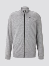 Melierte Sweatjacke mit Stehkragen - Männer - Light Stone Grey Melange Melierte Sweatjacke mit Stehkragen - Männer - Light Stone Grey Melange - 7 - TOM TAILOR Denim