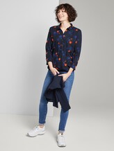 gemustertes T-shirt - Frauen - navy orange flower design gemustertes T-shirt - Frauen - navy orange flower design - 3 - TOM TAILOR