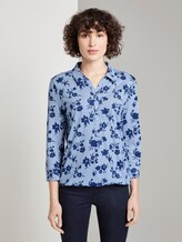 gemustertes T-shirt - Frauen - small blue navy flower gemustertes T-shirt - Frauen - small blue navy flower - 1 - TOM TAILOR