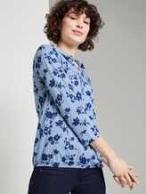gemustertes T-shirt - Frauen - small blue navy flower gemustertes T-shirt - Frauen - small blue navy flower - 5 - TOM TAILOR