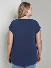 Bluse mit V-Ausschnitt - Frauen - Real Navy Blue Bluse mit V-Ausschnitt - Frauen - Real Navy Blue - 2 - My True Me