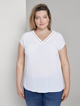 Bluse mit V-Ausschnitt - Frauen - White Bluse mit V-Ausschnitt - Frauen - White - 1 - My True Me