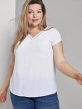 Bluse mit V-Ausschnitt - Frauen - White Bluse mit V-Ausschnitt - Frauen - White - 5 - My True Me