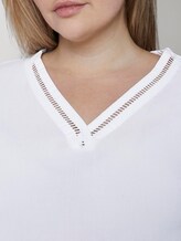 Bluse mit V-Ausschnitt - Frauen - White Bluse mit V-Ausschnitt - Frauen - White - 9 - My True Me