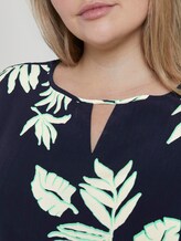 Bluse mit Tunnelzug - Frauen - navy beige green flower print Bluse mit Tunnelzug - Frauen - navy beige green flower print - 9 - My True Me