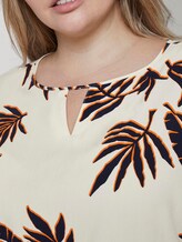 Curvy - Bluse mit Tunnelzug - Frauen - beige navy orange flower print Curvy - Bluse mit Tunnelzug - Frauen - beige navy orange flower print - 9 - My True Me