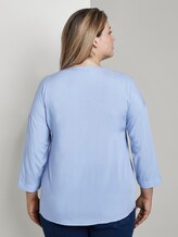 Tunika-Bluse mit Lochtstickerei - Frauen - Parisienne Blue Tunika-Bluse mit Lochtstickerei - Frauen - Parisienne Blue - 2 - My True Me