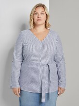 Striped blouse with a belt - Women - navy white stripe Striped blouse with a belt - Women - navy white stripe - 1 - My True Me