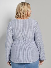 Striped blouse with a belt - Women - navy white stripe Striped blouse with a belt - Women - navy white stripe - 2 - My True Me