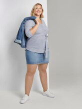 Striped blouse with a belt - Women - navy white stripe Striped blouse with a belt - Women - navy white stripe - 3 - My True Me