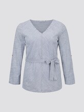 Striped blouse with a belt - Women - navy white stripe Striped blouse with a belt - Women - navy white stripe - 7 - My True Me