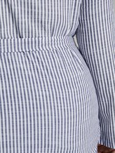 Striped blouse with a belt - Women - navy white stripe Striped blouse with a belt - Women - navy white stripe - 9 - My True Me