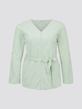 Gestreifte Bluse mit Gürtel - Frauen - light green white stripe Gestreifte Bluse mit Gürtel - Frauen - light green white stripe - 7 - My True Me