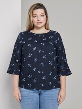 Gedessineerde blouse - Vrouwen - navy light blue fleure print Gedessineerde blouse - Vrouwen - navy light blue fleure print - 1 - My True Me