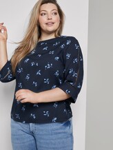 Gedessineerde blouse - Vrouwen - navy light blue fleure print Gedessineerde blouse - Vrouwen - navy light blue fleure print - 5 - My True Me