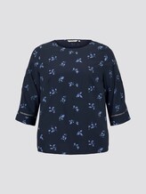Gedessineerde blouse - Vrouwen - navy light blue fleure print Gedessineerde blouse - Vrouwen - navy light blue fleure print - 7 - My True Me
