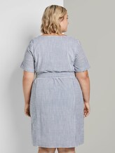 Curvy - Gestreiftes Kleid mit Bindegürtel - Frauen - navy white stripe Curvy - Gestreiftes Kleid mit Bindegürtel - Frauen - navy white stripe - 2 - My True Me