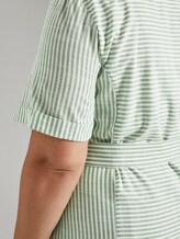 Gestreiftes Kleid mit Bindegürtel - Frauen - light green white stripe Gestreiftes Kleid mit Bindegürtel - Frauen - light green white stripe - 10 - My True Me