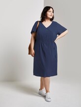 Schlichtes Kleid im Wickel-Look - Frauen - Real Navy Blue Schlichtes Kleid im Wickel-Look - Frauen - Real Navy Blue - 3 - My True Me
