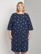 Curvy - Gemustertes Kleid mit Tape-Detail - Frauen - navy light blue fleure print Curvy - Gemustertes Kleid mit Tape-Detail - Frauen - navy light blue fleure print - 1 - My True Me