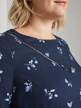 Curvy - Gemustertes Kleid mit Tape-Detail - Frauen - navy light blue fleure print Curvy - Gemustertes Kleid mit Tape-Detail - Frauen - navy light blue fleure print - 10 - My True Me